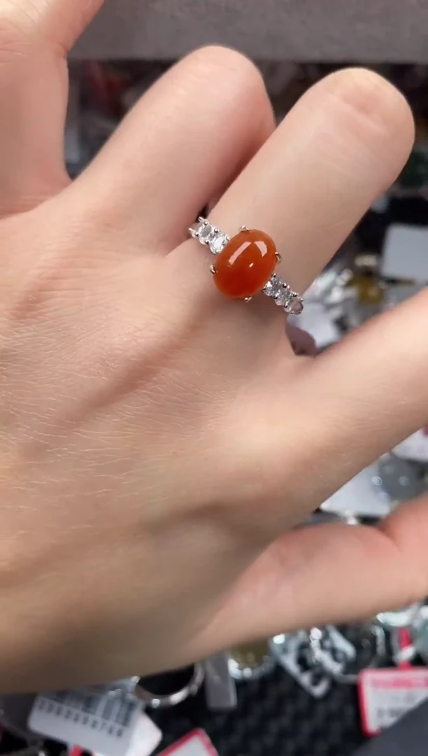 银S925镶嵌戒指翡翠888               5