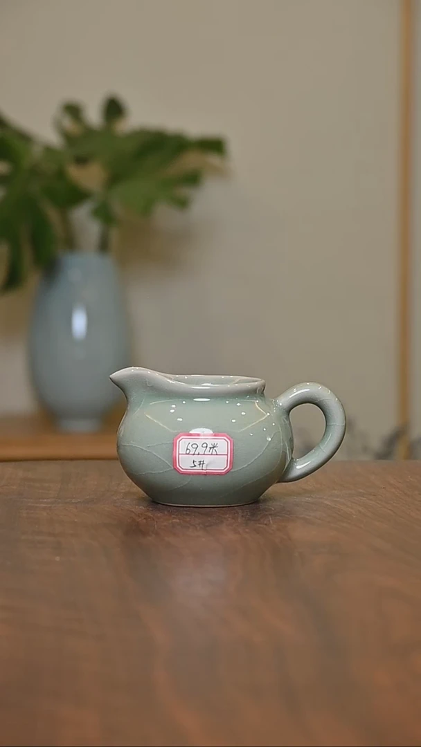 5#圆公道 荷叶青釉 微瑕 朱家汝窑款