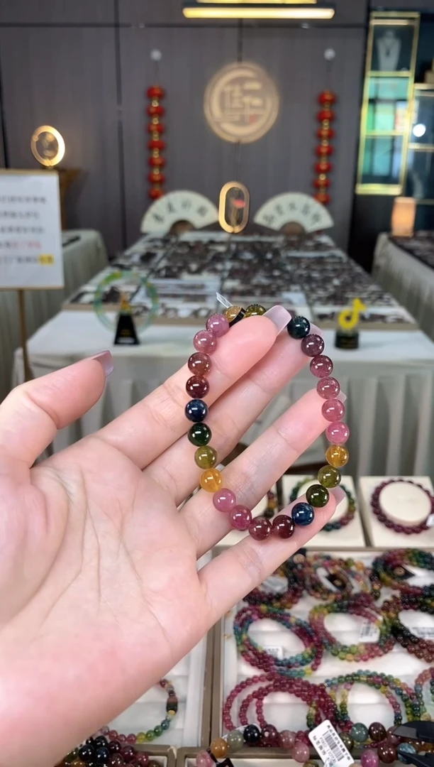 未镶嵌老矿碧玺单圈手串7mm+碧玺hon多样性发一条