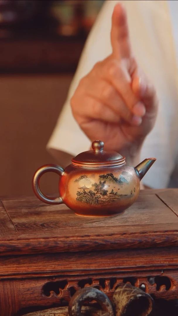 老昌号手工手绘柴烧茶器1