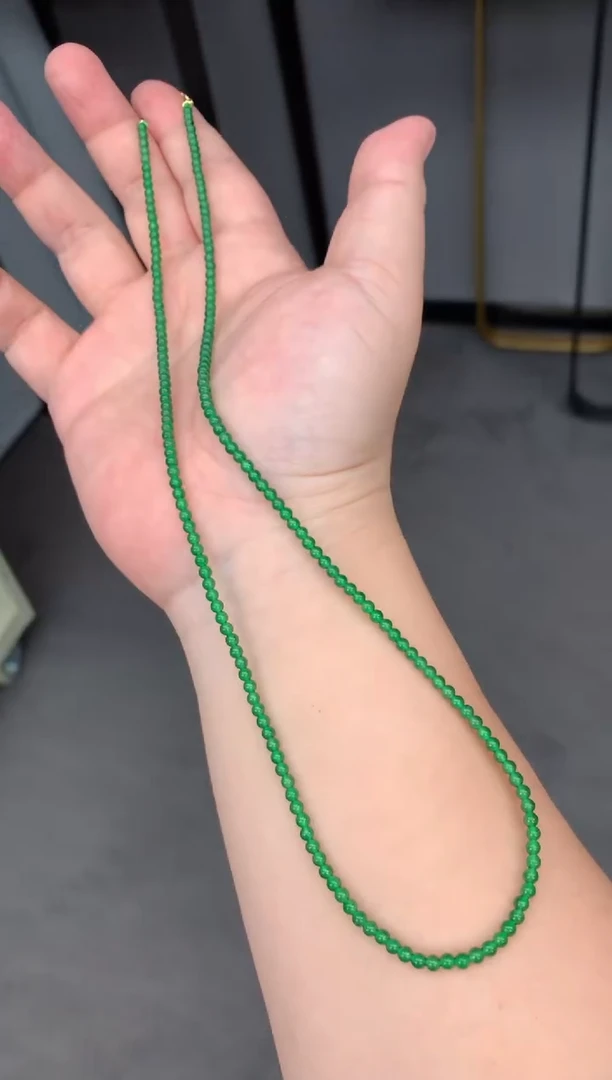 【闪购商品】定制翡翠18K金镶嵌翡翠项链