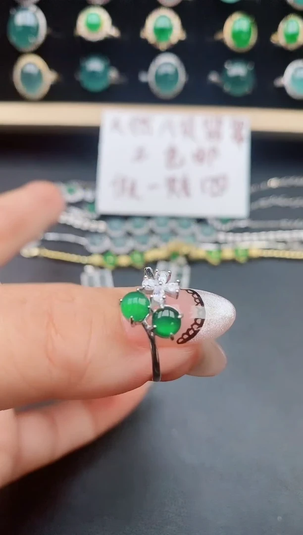 翡翠戒指银S925镶嵌321321