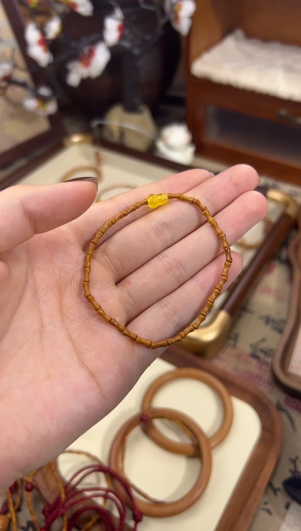 手串桃核【桃缘行】竹节「黄色葫芦」桃木桃核辟、挡、驱、护 备注手围