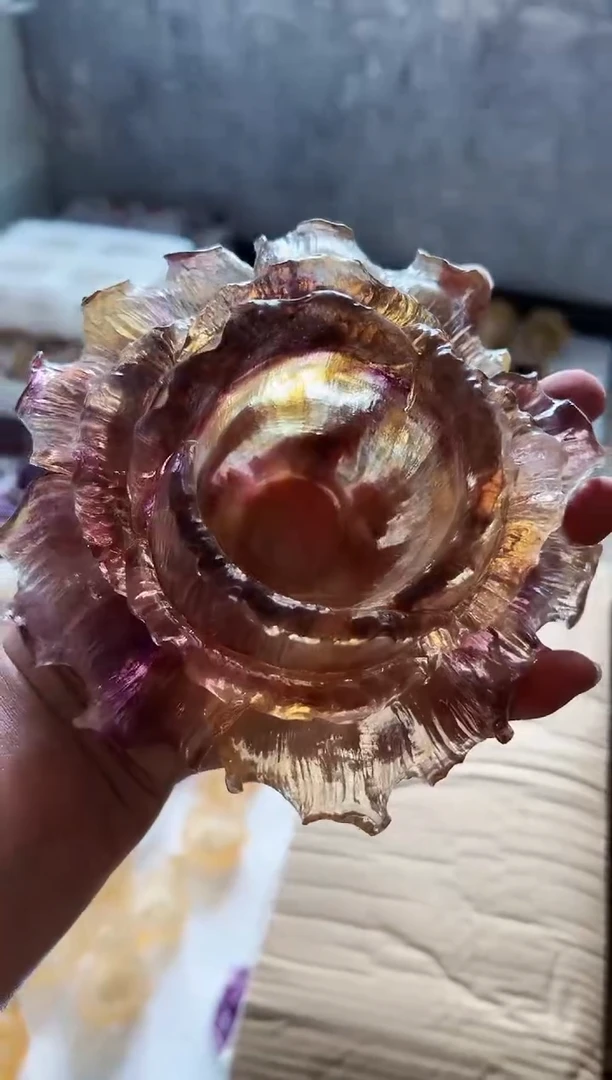 琉璃手工艺品古法琉璃 16牡丹摆件