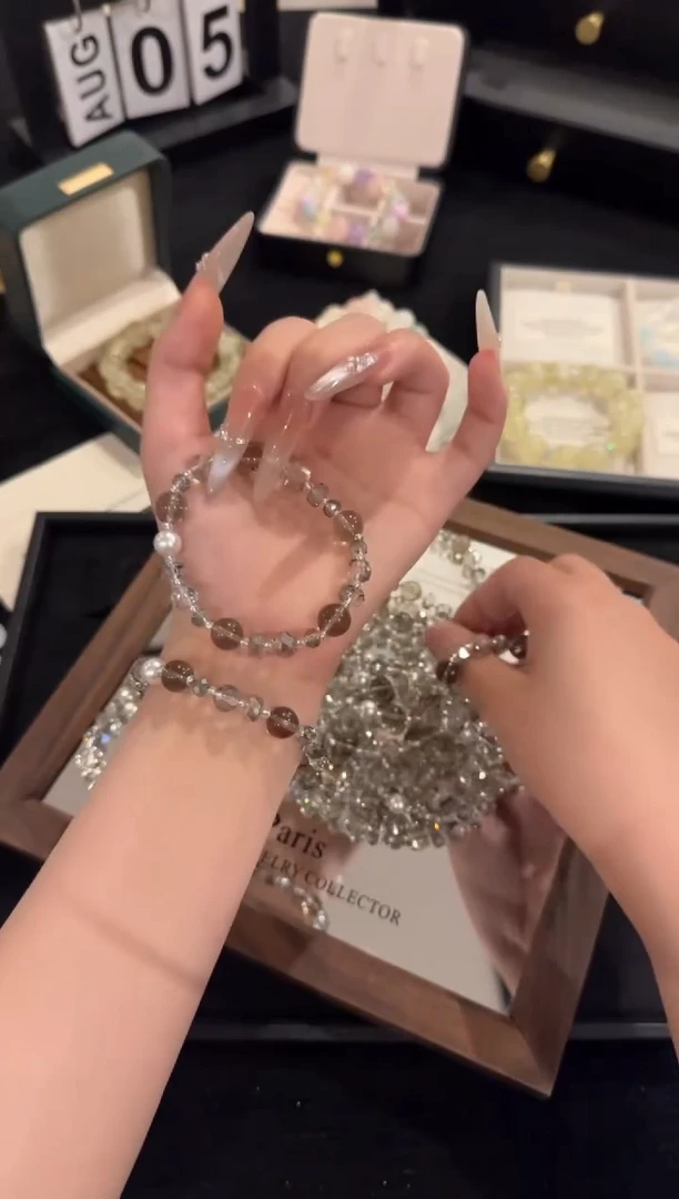 水晶手链合金茶水晶x2233