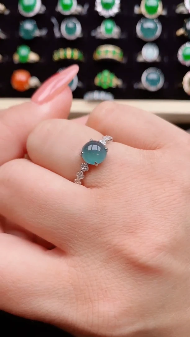 【闪购商品】翡翠戒指银S925镶嵌058505