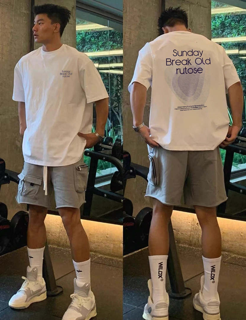 【门店款】重磅纯棉圆领时尚百搭情侣休闲内搭短袖--《sunday》