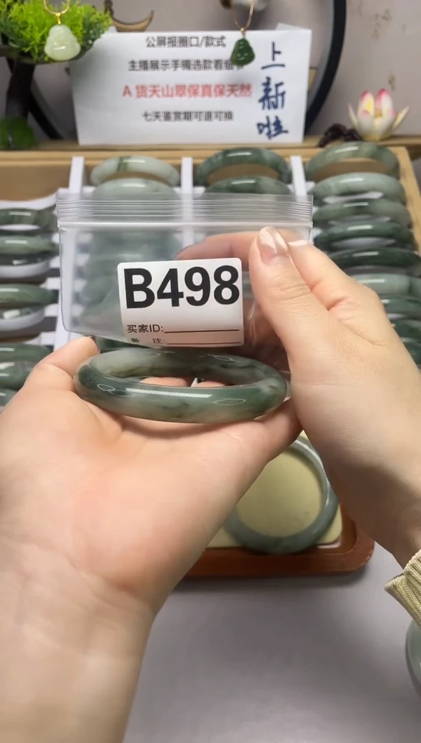 【闪购商品】石英质玉（天山翠）手镯未镶嵌b498