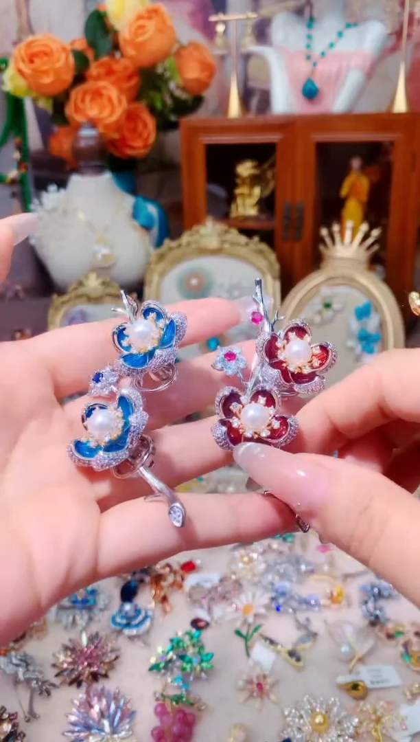 大理石铁合金蓝梅花