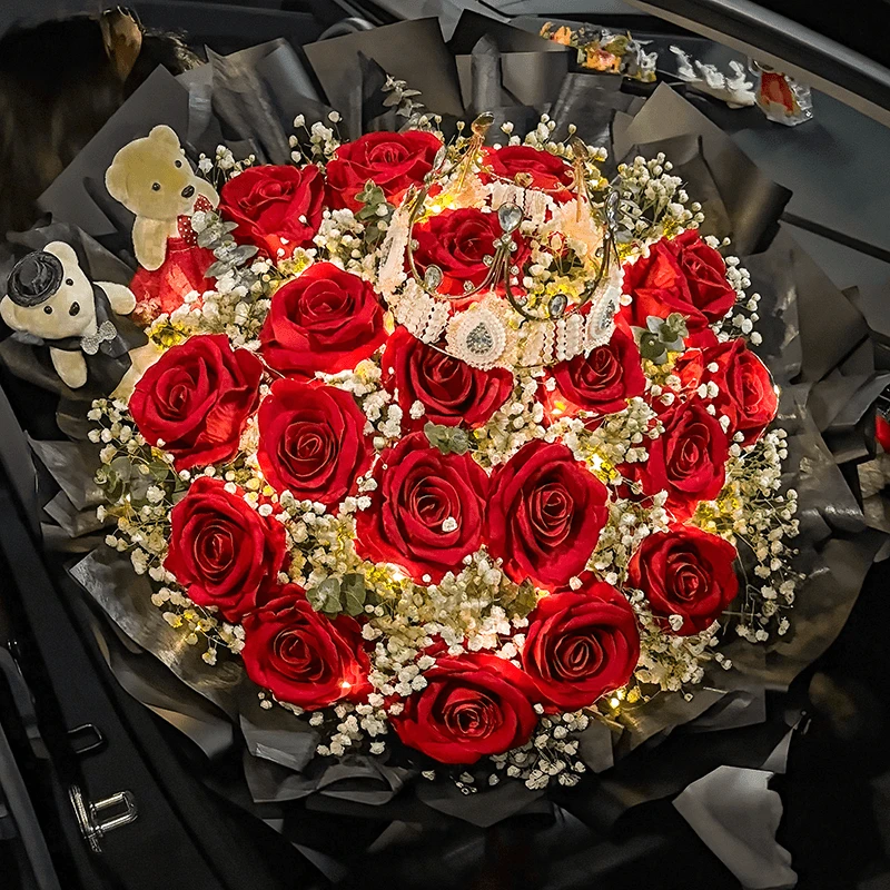 红玫瑰生日表白求婚花束鲜花订购送女友老婆同城花店鲜花配送上门