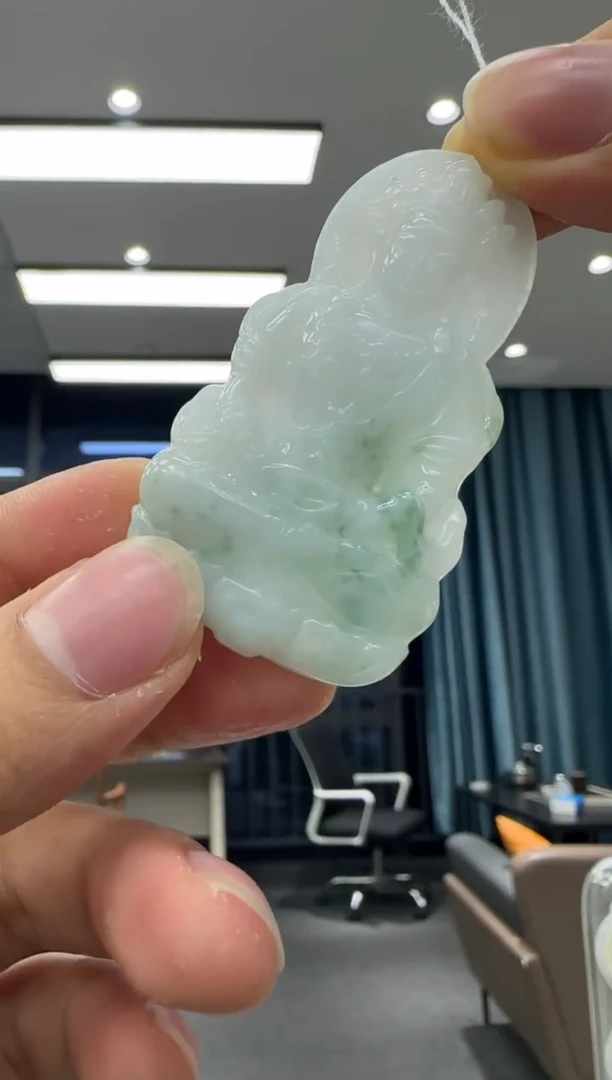 颈饰未镶嵌翡翠天然翡翠A货孤品一件