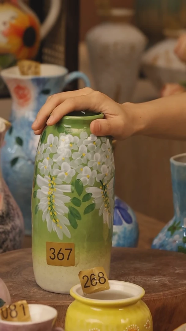 陶瓷367景德镇设计师手作花器摆件侘寂风