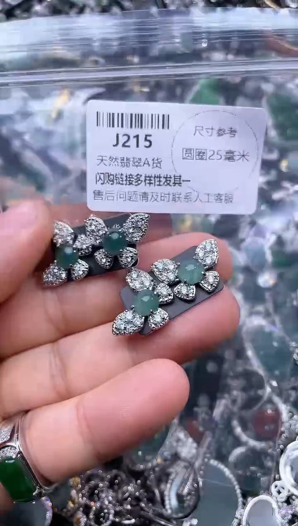 【闪购商品】翡翠颈饰未镶嵌J215耳钉 多样性发其一