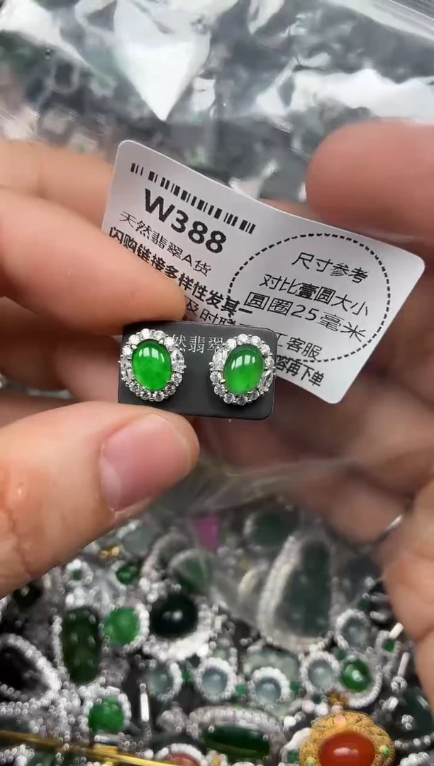 颈饰未镶嵌翡翠W388耳钉