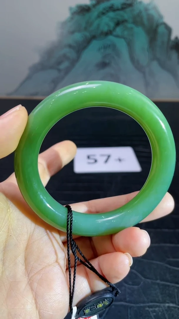 未镶嵌手镯和田玉（碧玉）平***福57+