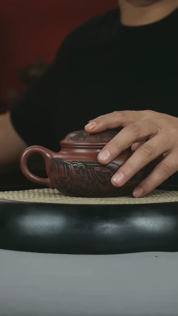 茶壶紫砂 龙血砂 仿古 龙马精神