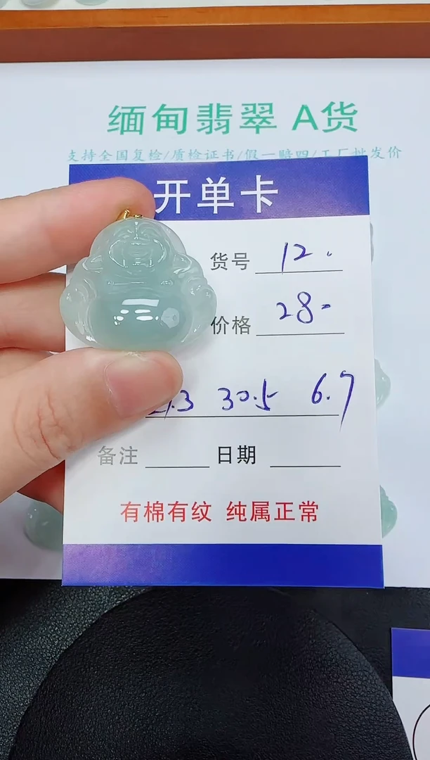 吊坠(赠链)未镶嵌翡翠12