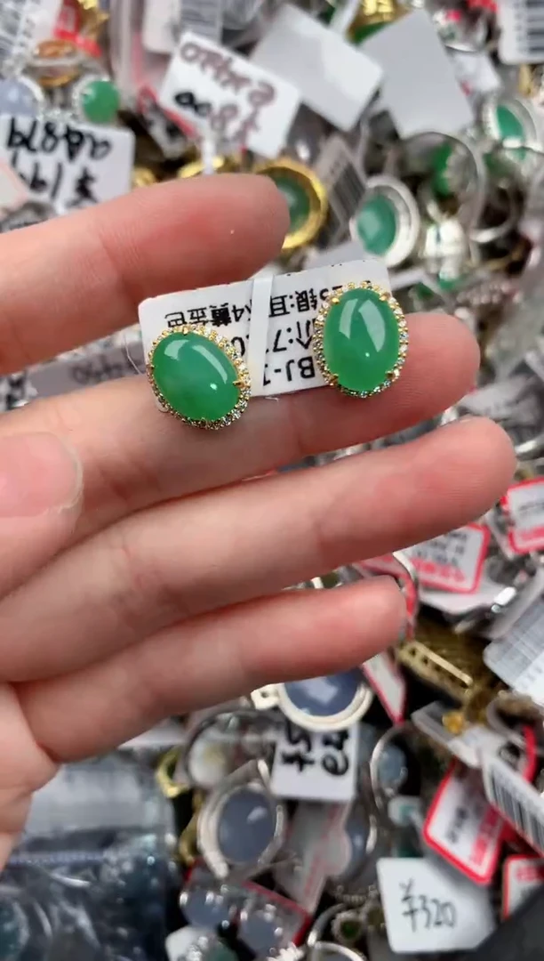 银S925镶嵌戒指翡翠222        2