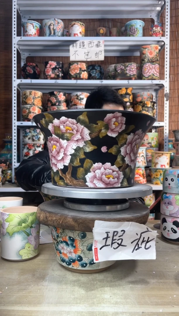 【闪购商品】摆件616陶花岛多肉陶瓷花盆罐——微瑕