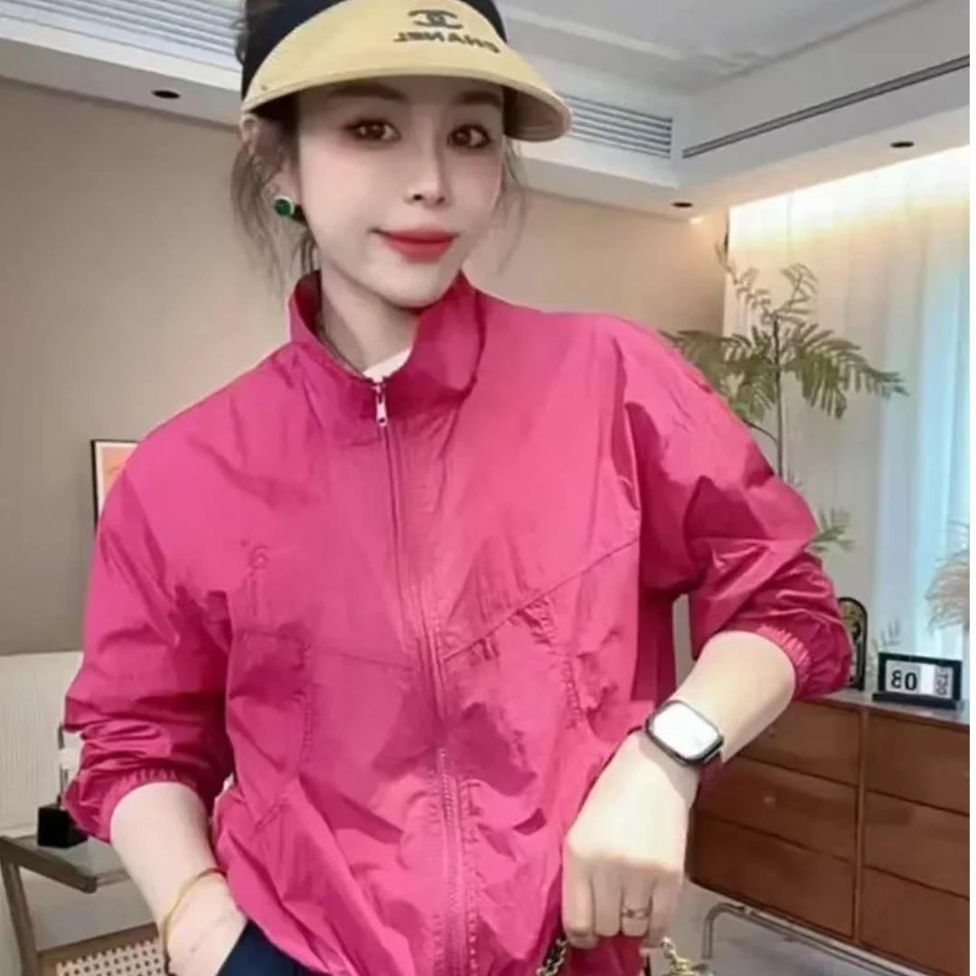 新时尚立领刺绣女装防晒衣25年夏季新款韩款宽松大码小个子外套