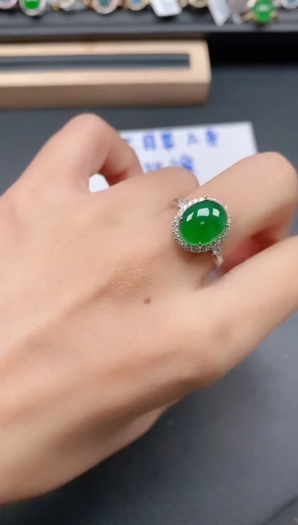 银S925镶嵌戒指翡翠1111