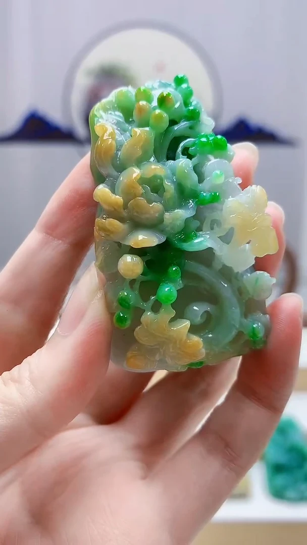 未镶嵌定制翡翠4688zm-毛货挂件花牌99