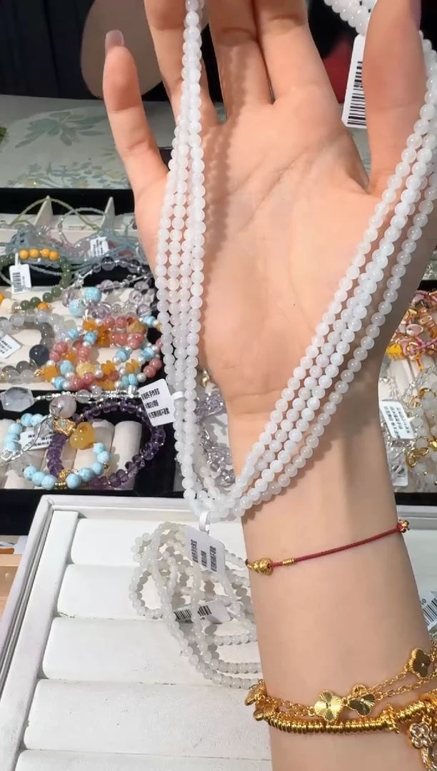 和田玉银S925镶嵌颈饰O026羊脂白项链