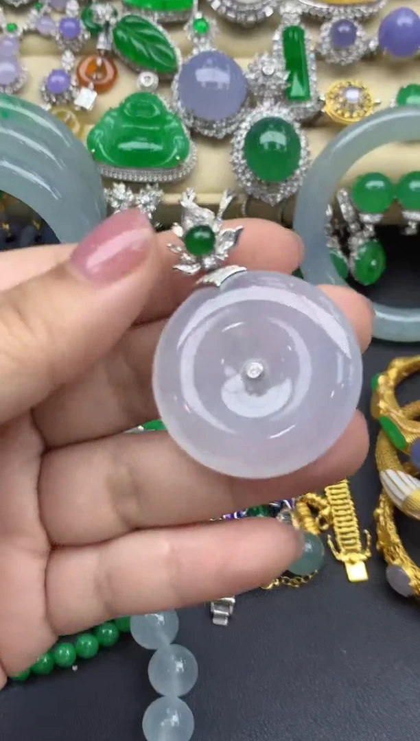 翡翠18K金镶嵌颈饰520-春日珠宝