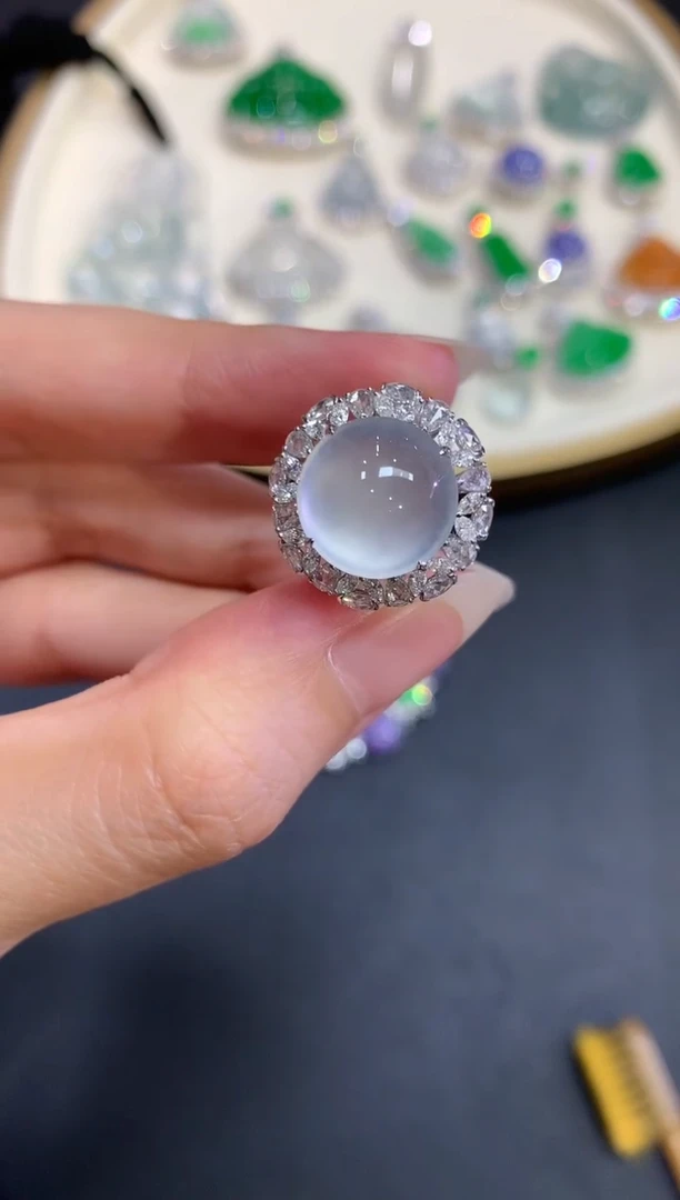 翡翠戒指18K金镶嵌W156|69800