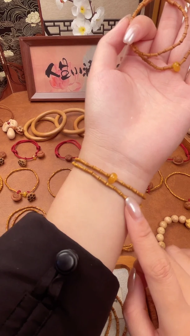 竹节手串一物一拍双圈素款加跑环