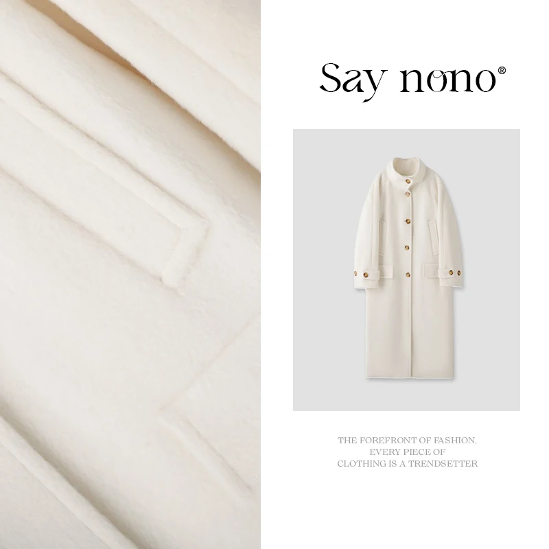懒猫nono│Saynono 羊驼绵羊毛长款大衣外套/BL1103