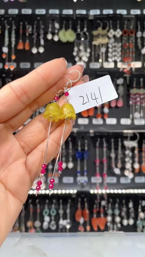 紫晶耳饰银S925镶嵌喜欢拍