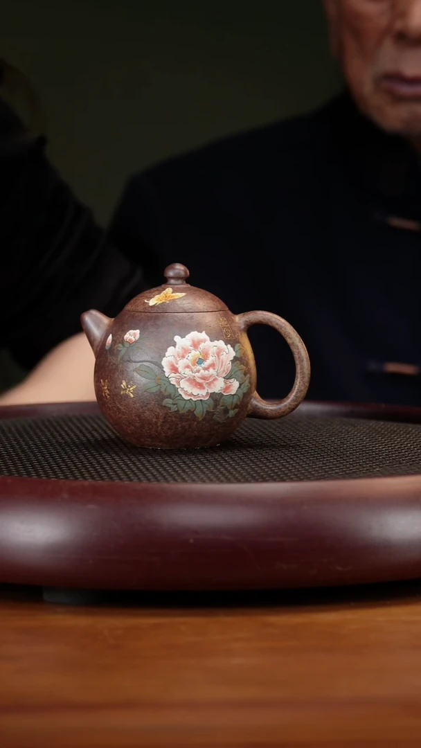 茶壶紫砂9SDH泥绘龙蛋 高温柴烧240cc