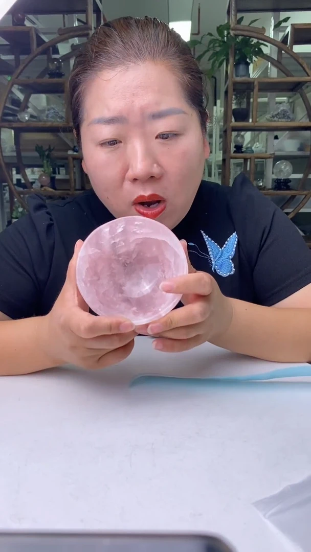 水晶珠宝半成品未镶嵌粉水晶碗D202