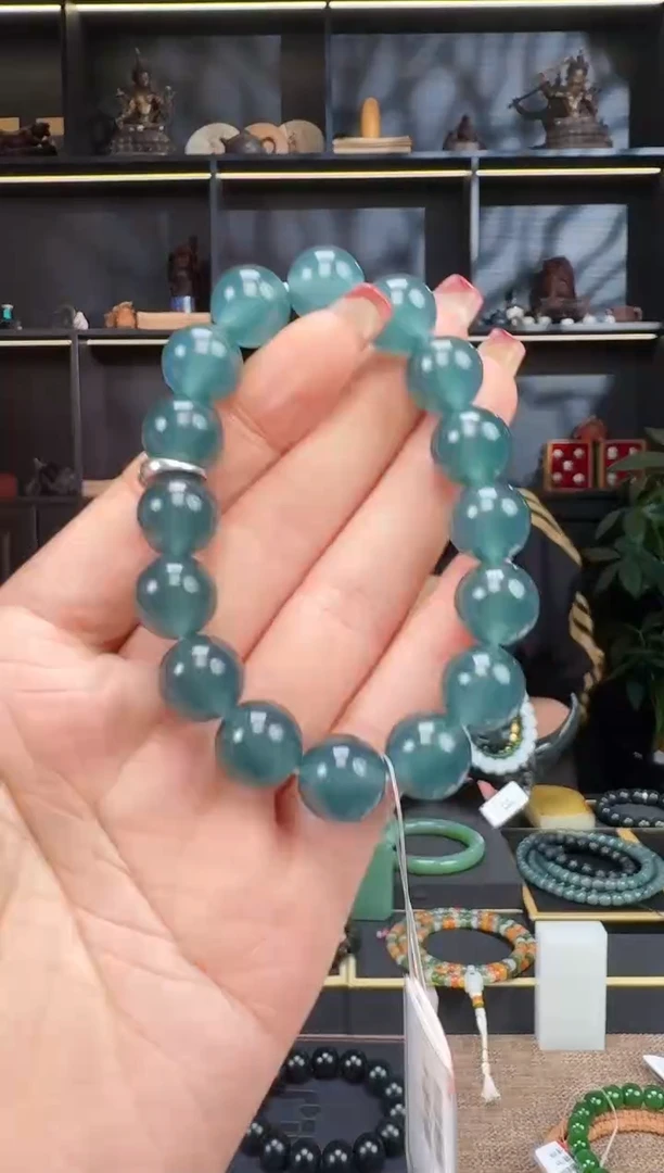 【闪购商品】翡翠手链未镶嵌13MM圆珠手串