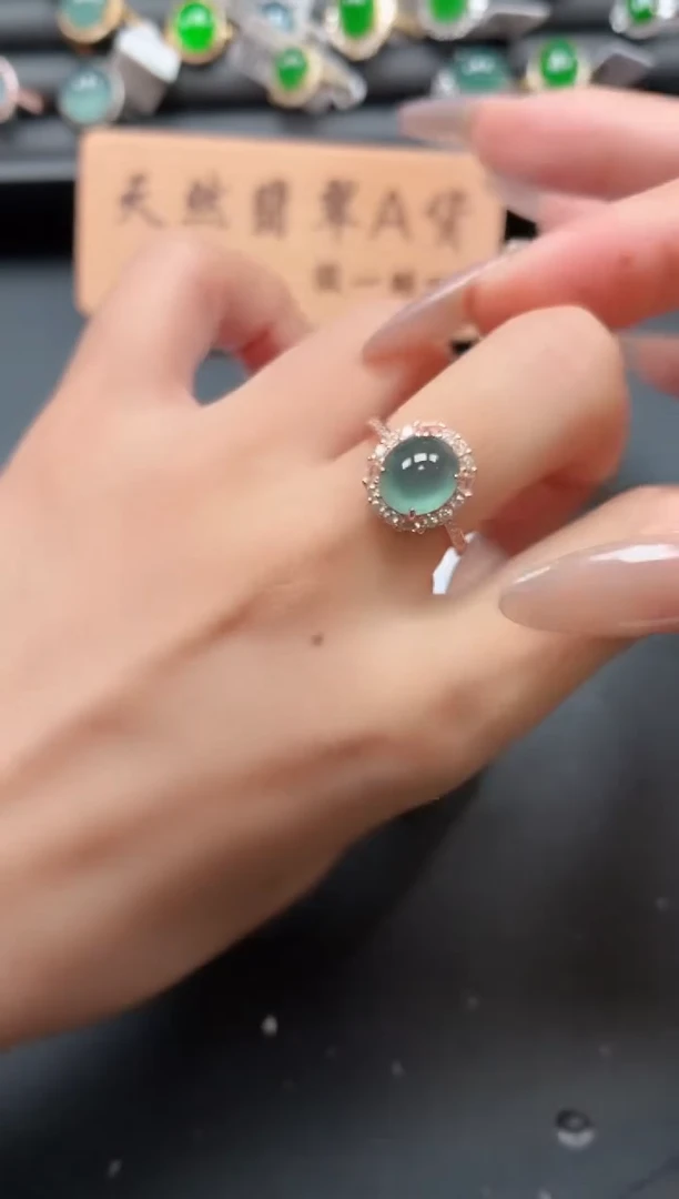 银S925镶嵌戒指翡翠111