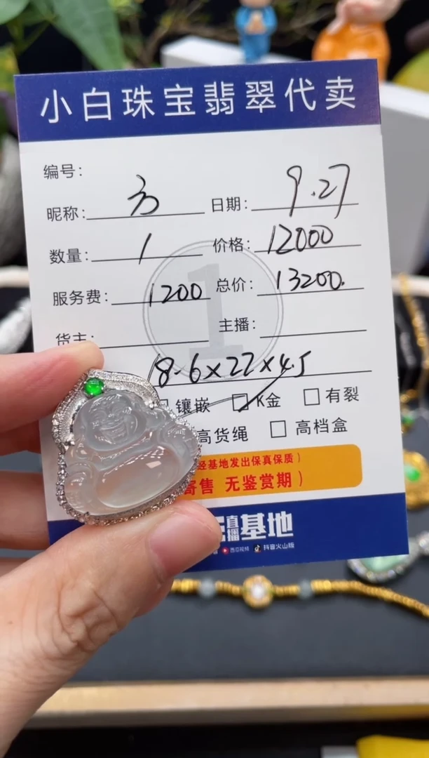 吊坠(不含链)18K金镶嵌翡翠?**可吊坠