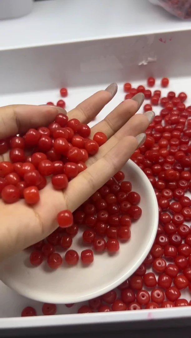 南红玛瑙未镶嵌颈饰w2255满肉南红老型8*7mm*30颗