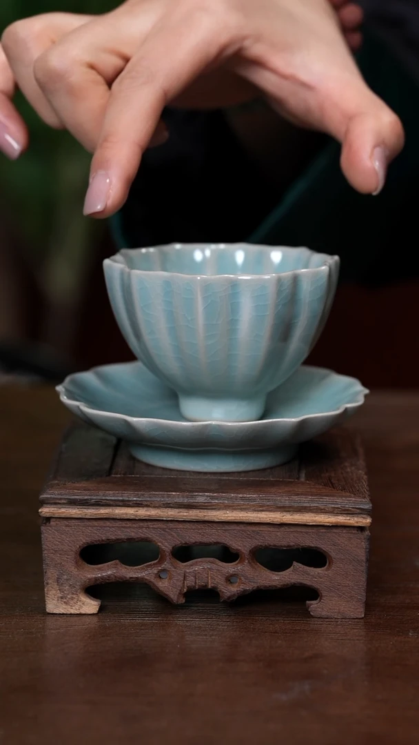 【闪购商品】宝丰清凉寺原产地汝瓷杯垫主人杯+杯垫