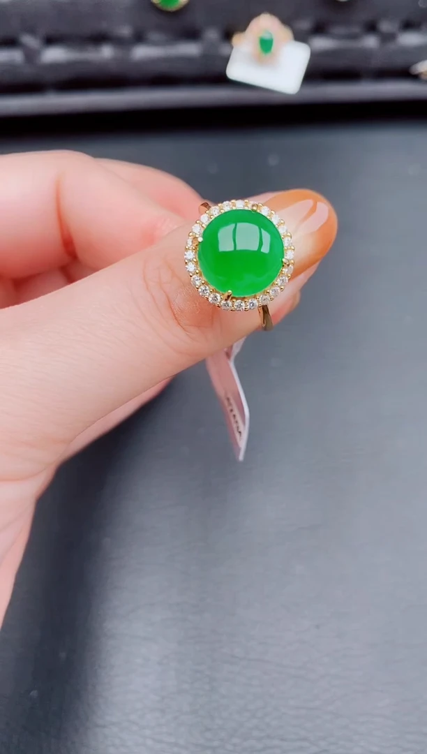 【闪购商品】翡翠戒指银S925镶嵌天然a货翡翠171