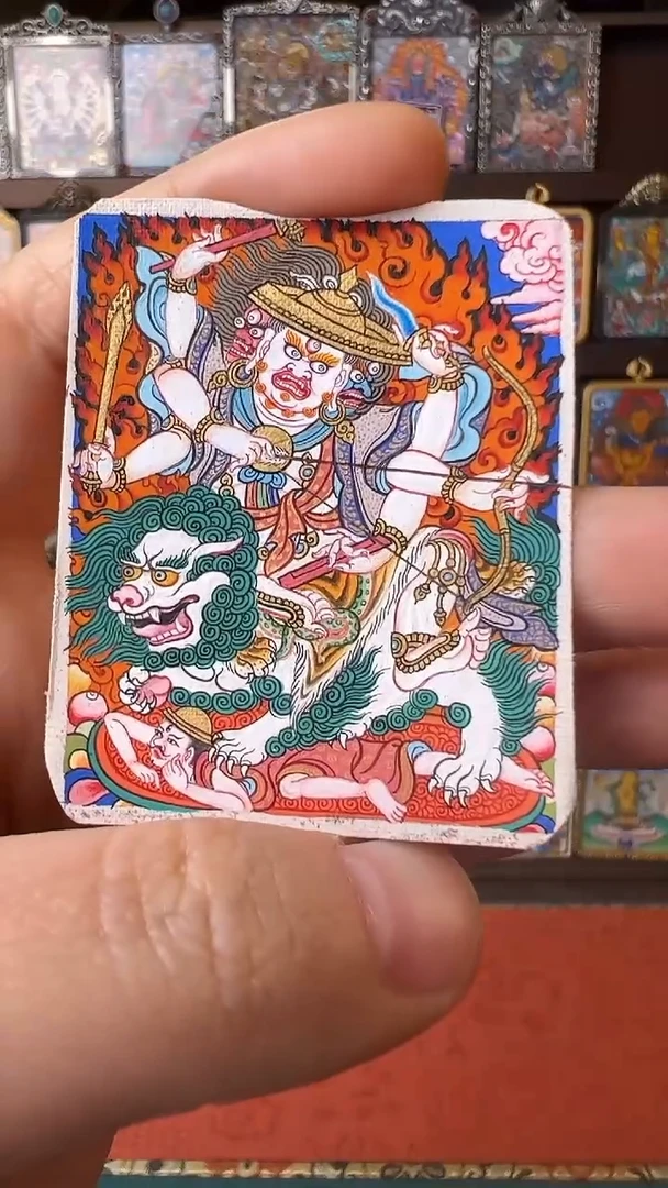 【闪购商品】吊坠白哈尔王唐卡艺术