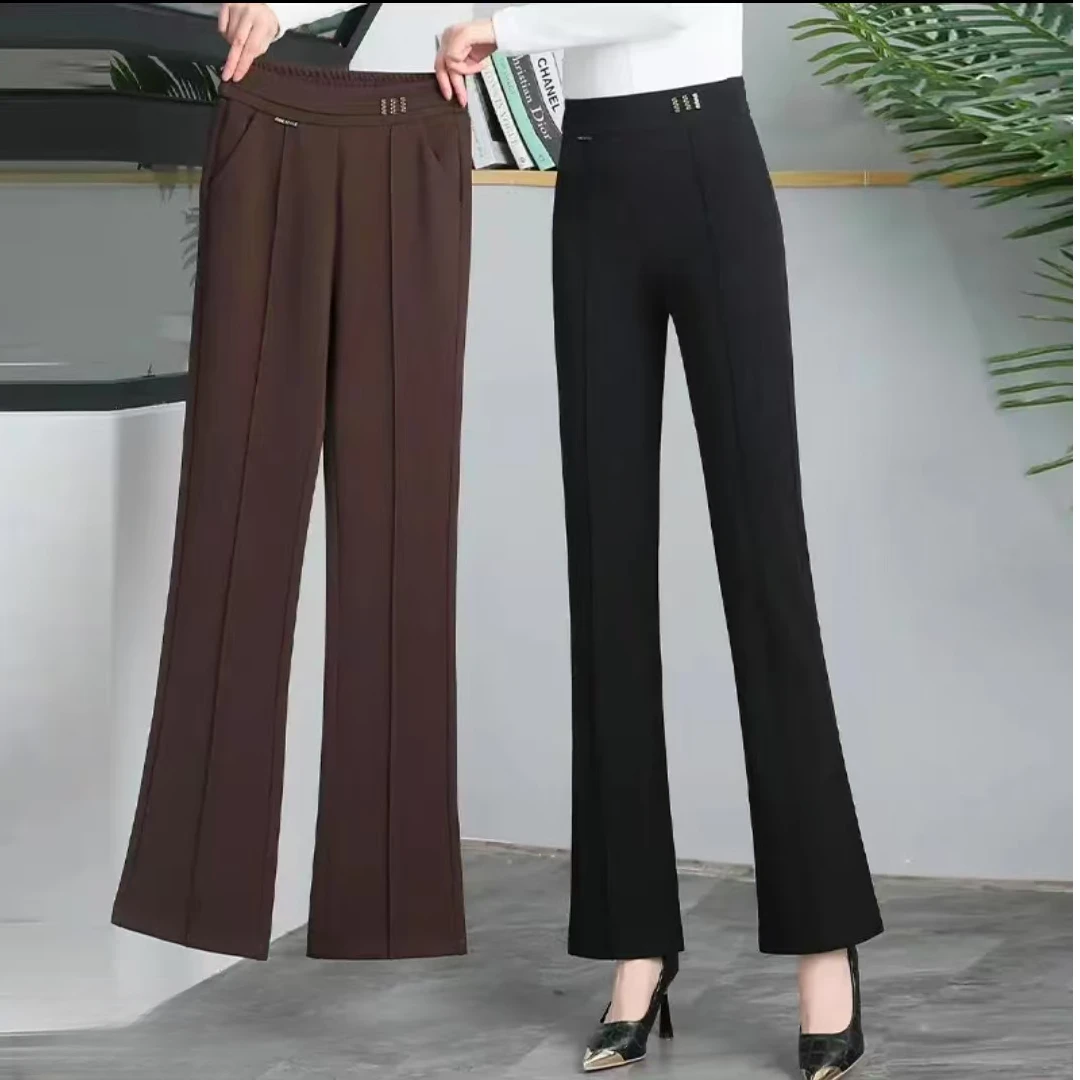 E005 春季新款时尚洋气美腿显瘦百搭微喇裤子