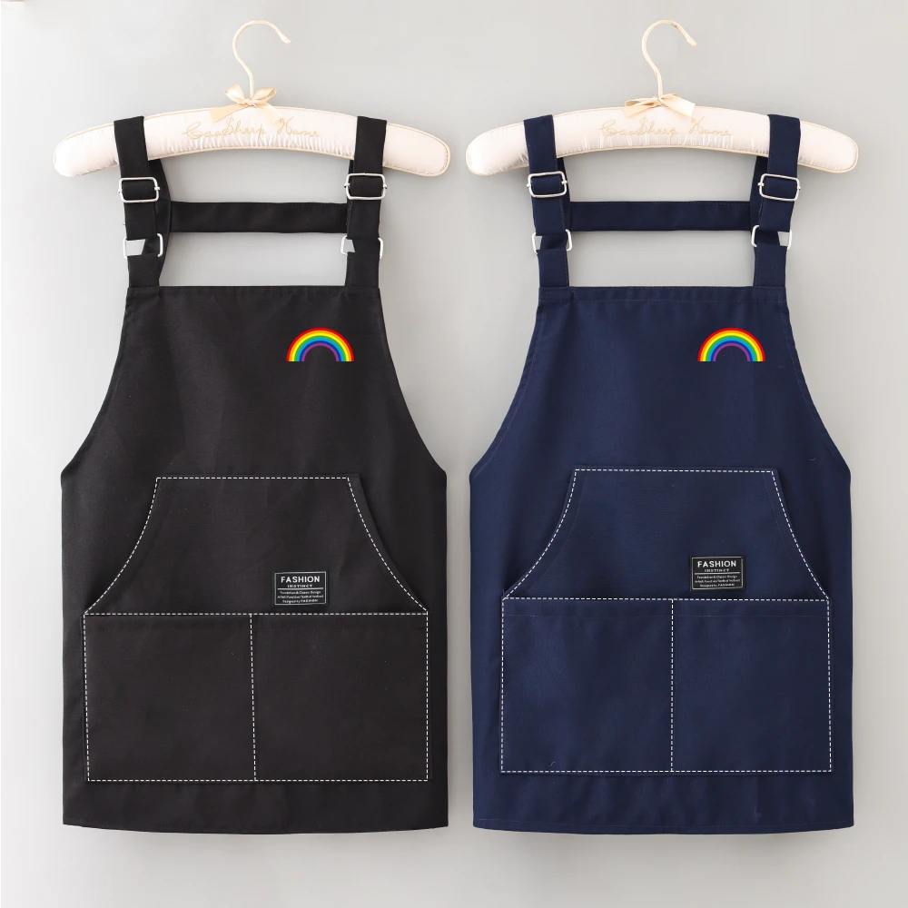 帆布围裙厨房做饭防油餐饮专用围腰透气家用工作服印字定制logo