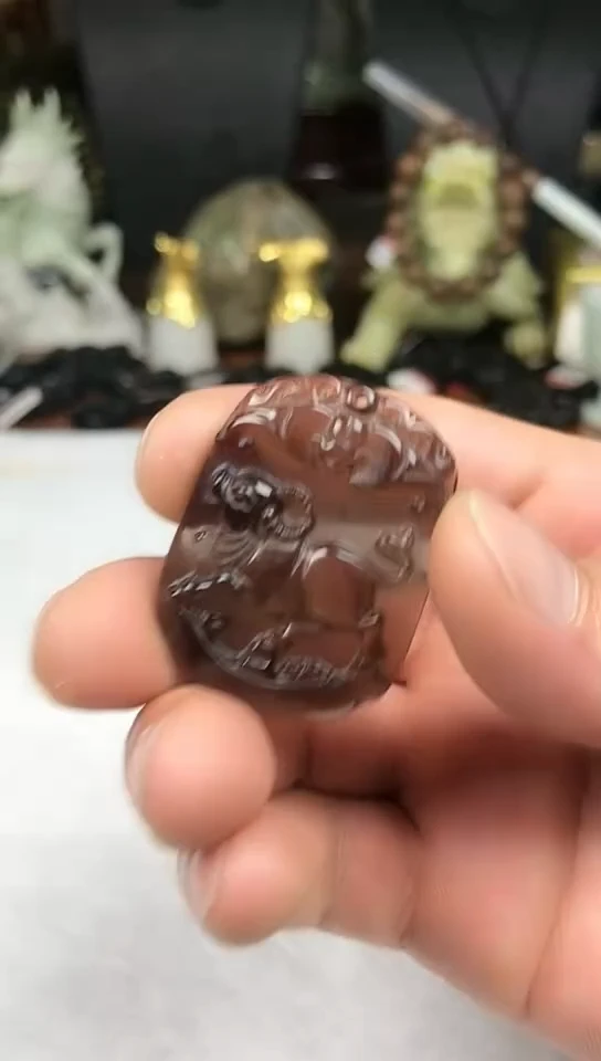 黑曜岩未镶嵌颈饰生肖牛