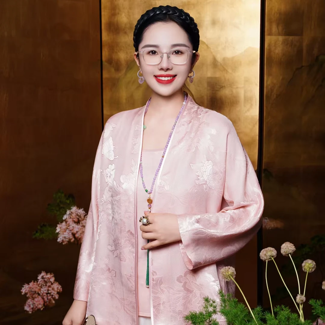 承国风花罗100桑蚕丝时尚夏季新中式气质百搭上衣AH12WT059