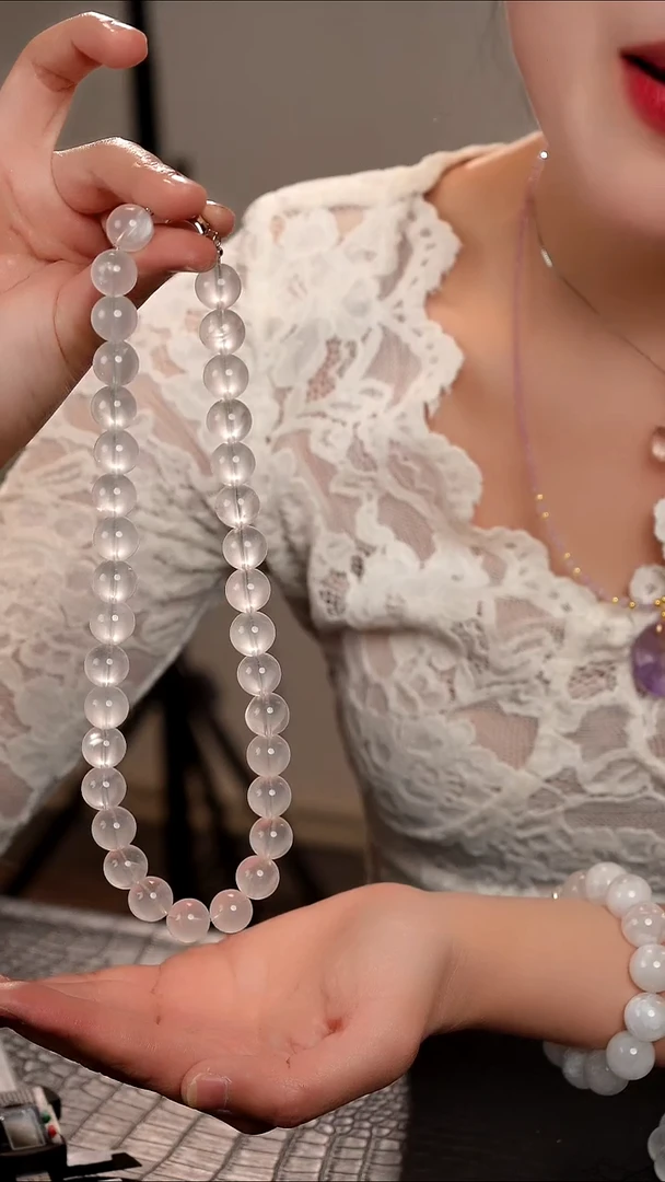 项链未镶嵌水晶天然高阶奶白晶项链13mm