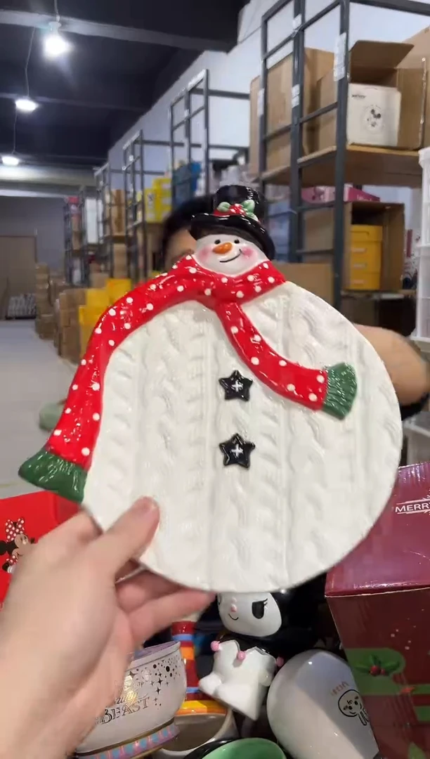 【闪购商品】杯特雷西原盒雪人盘子A