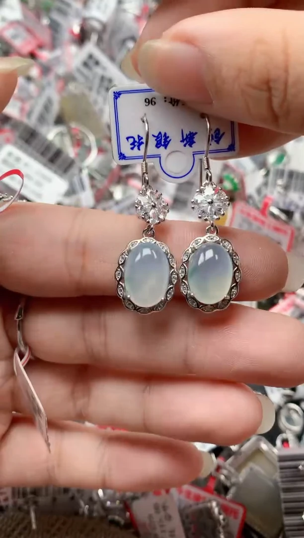 银S925镶嵌戒指翡翠天然A货缅甸翡翠