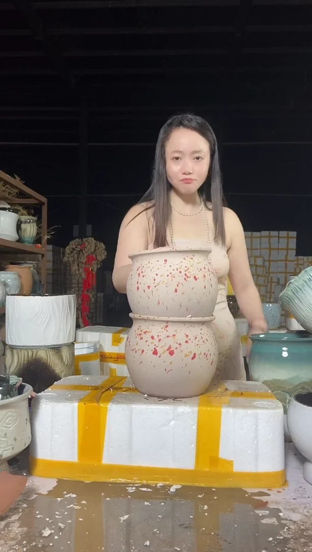 宜兴紫砂粗陶花盆