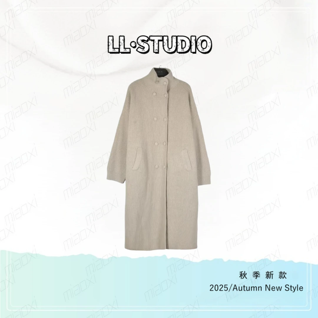 妙兮·LL秋季新款时尚休闲百搭宽松中长款针织外套*20252597